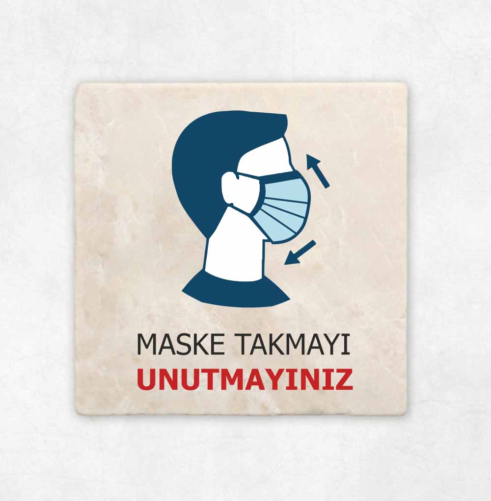 Maske Temalı Kişiye Özel Bardak Altı 