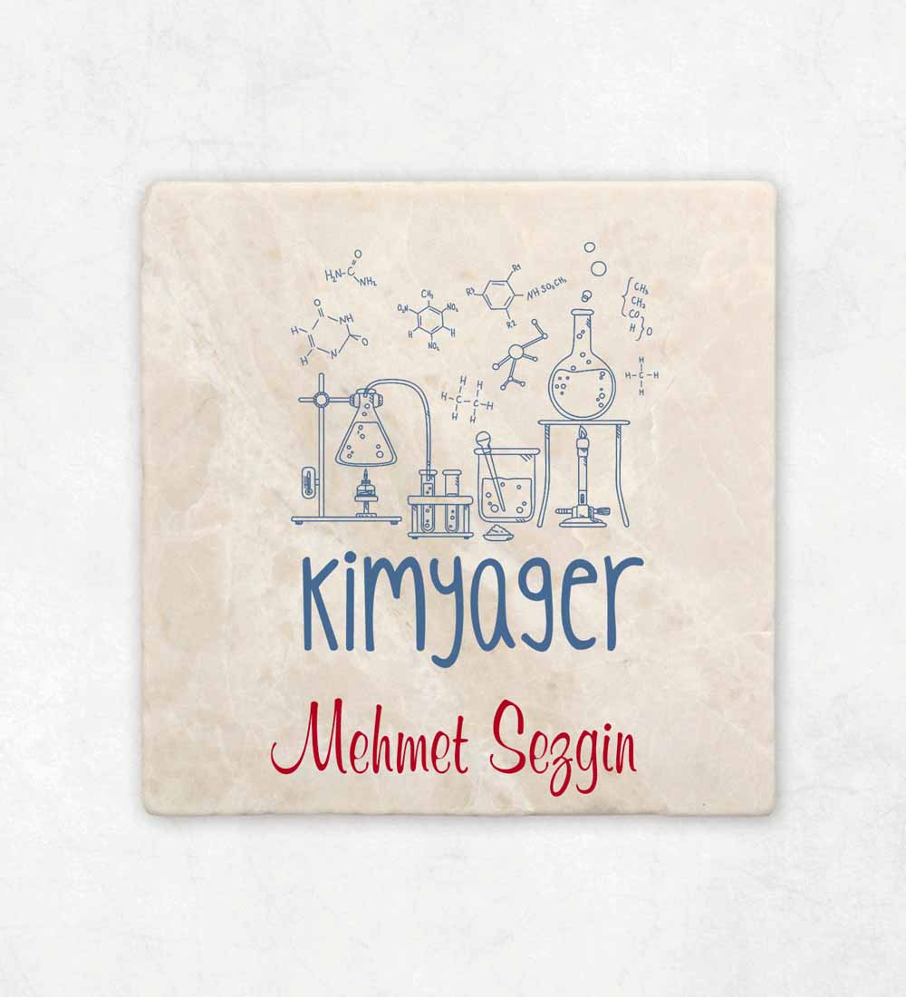 Kimyager Temalı Kişiye Özel Bardak Altı 